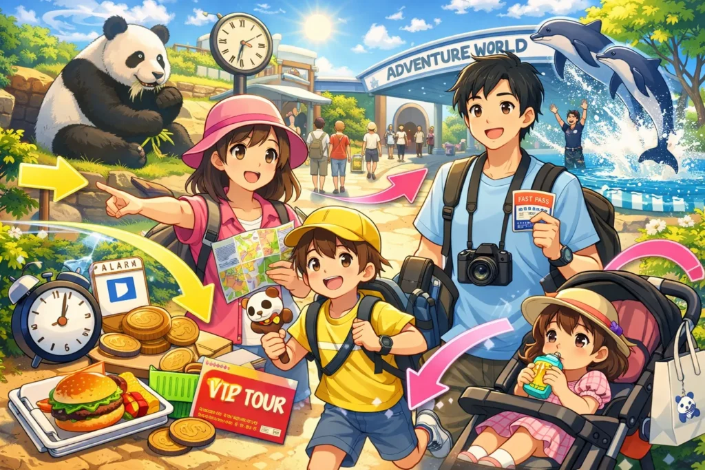 冒険の世界での家族の一日