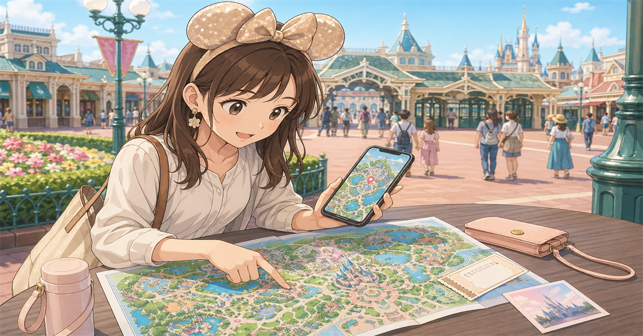 ディズニーランドのマップを見ながら安心して歩くコツ