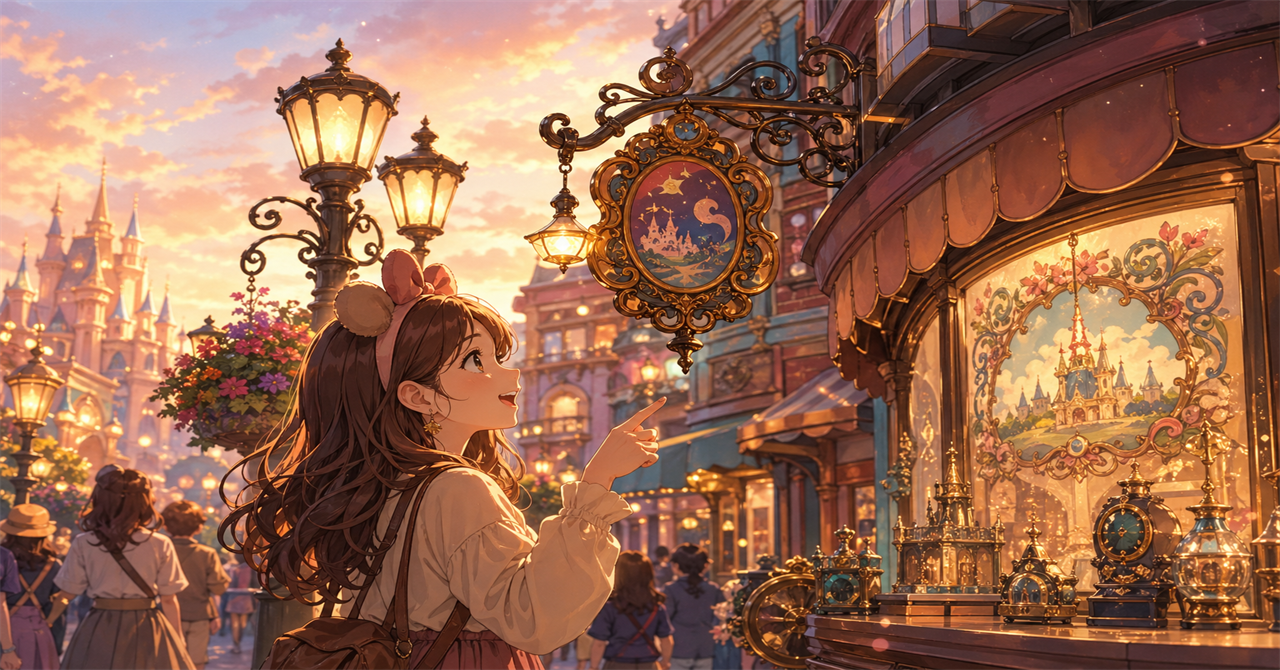 ロゴ・イラスト・英語表記で楽しむディズニーランドの世界観