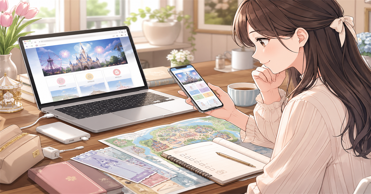 来園前に公式情報を確認するディズニーランド準備