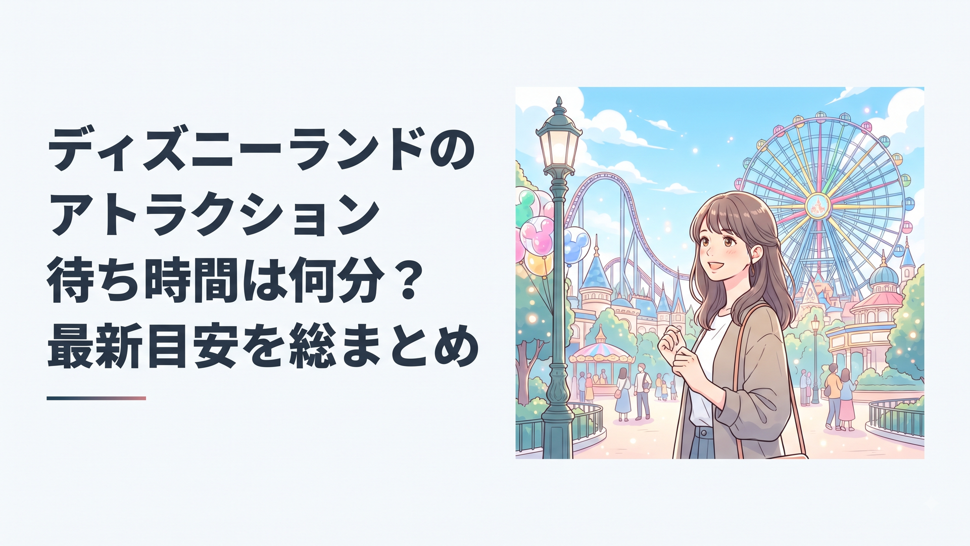 東京ディズニーランドのアトラクション待ち時間と効率的な回り方がひと目で分かるパーク風景