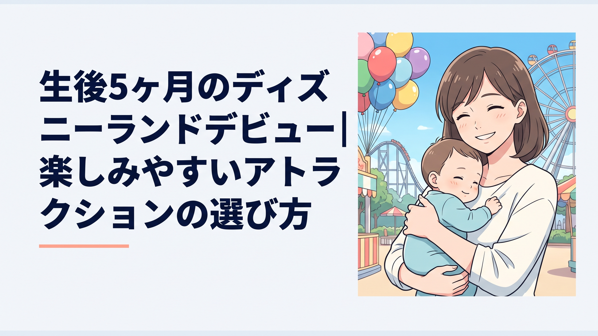 生後5ヶ月の赤ちゃんを抱っこして東京ディズニーランドを楽しむ家族