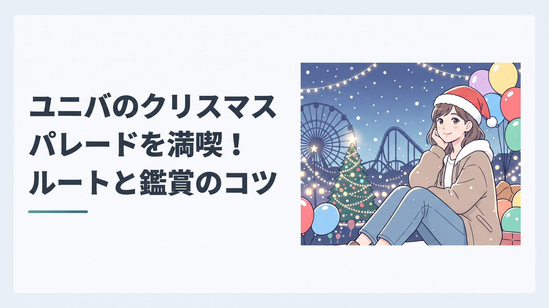 雪が舞うグラマシーパークで無数のライトが灯る、ユニバのクリスマス・ナイト・ショー